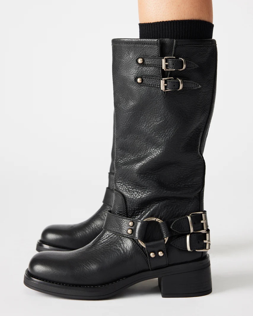Steve Madden Astor Black Leather Boots