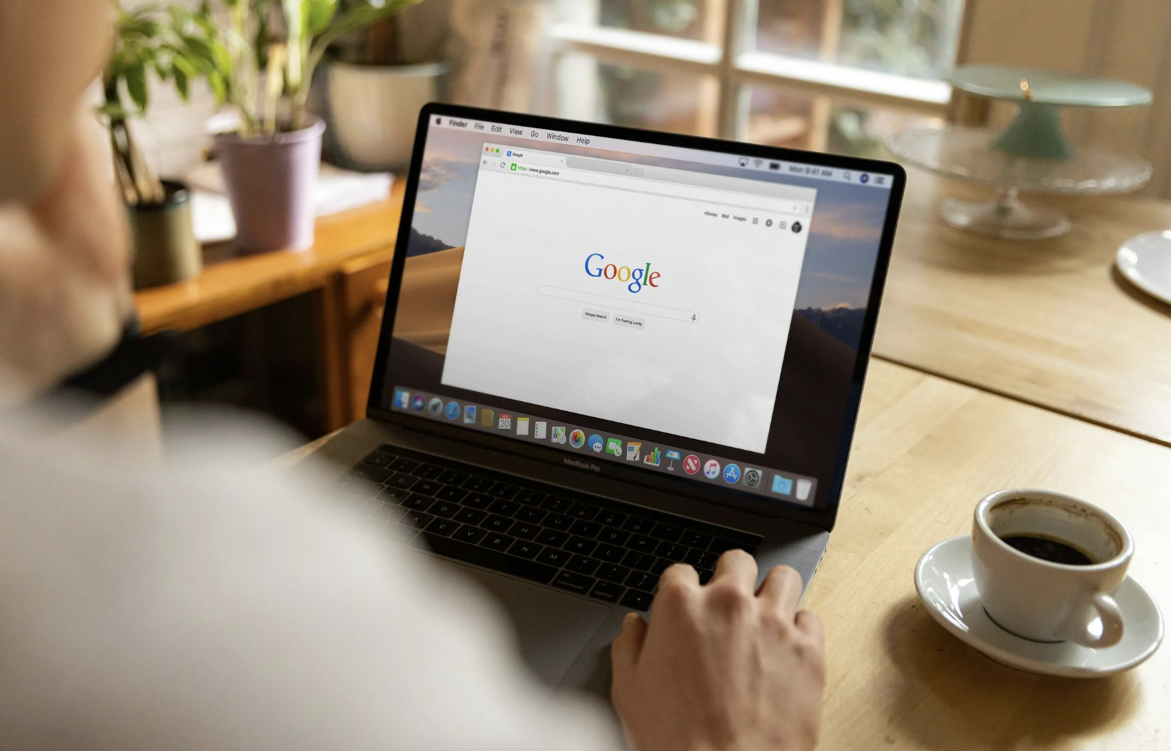 laptop displaying Google