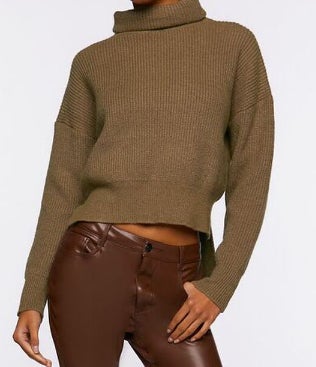 green cropped sweater