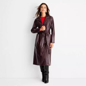 a new day faux croc trench coat