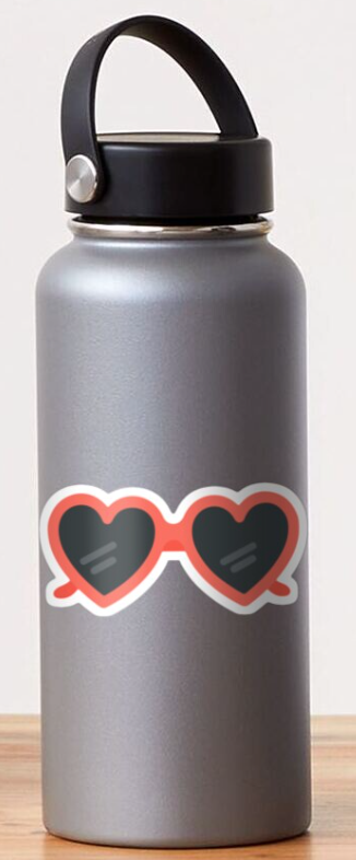 red sunglasses valentine\'s day sticker