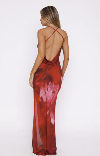 White Fox red maxi dress