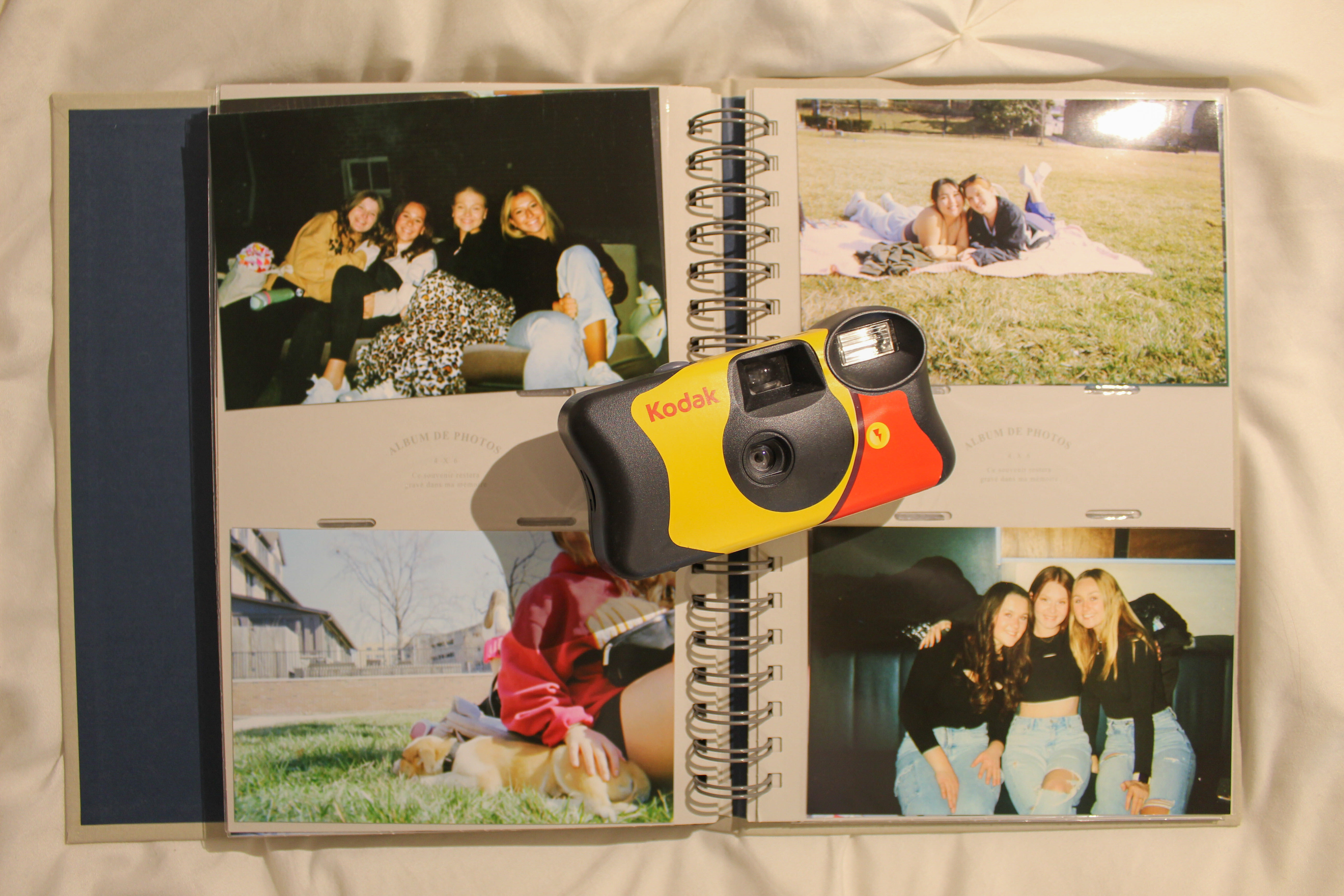 Memory book pictures and disposable camera