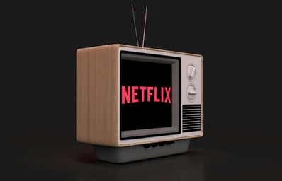 Netflix logo on a vintage tv screen