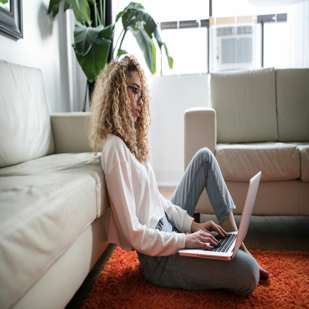 woman on computer