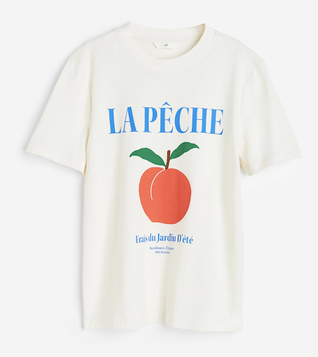 cotton t shirt with peach design