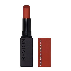 red lipstick open with red cap next to it