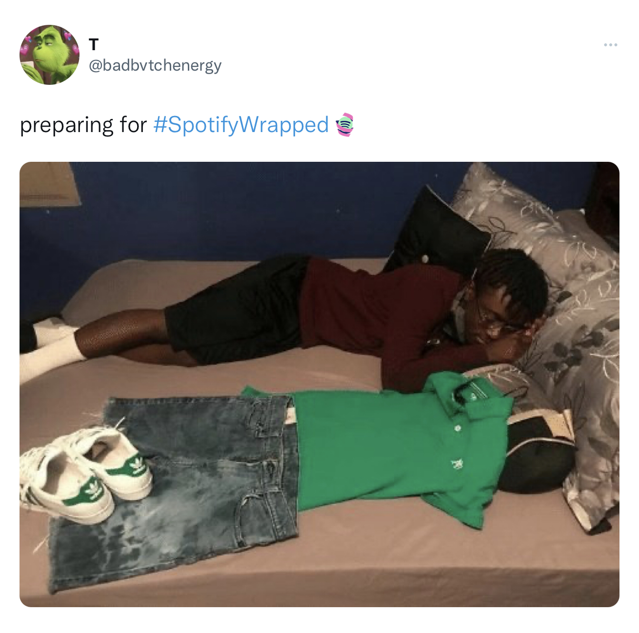 It is a screenshot of a tweet talking about preparing for the release of Spotify Wrapped.