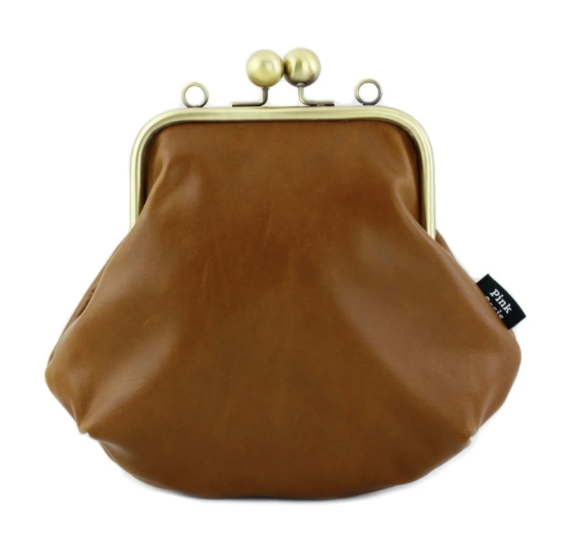 Pink Oasis Chesnut Leather Kisslock Bag