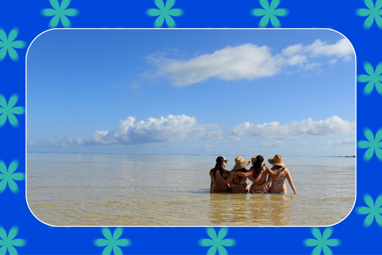 friends on beach for spring break