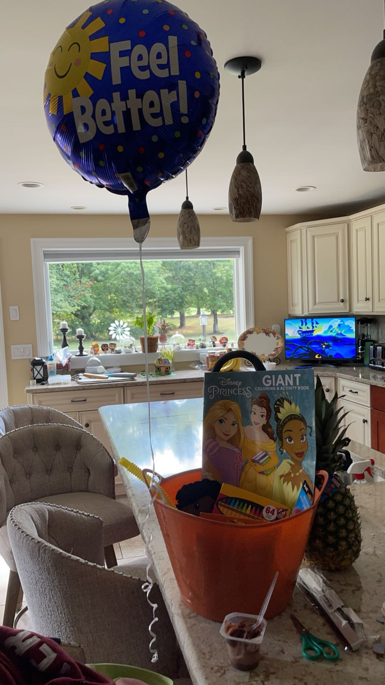 A Get-Well-Soon basket full of gifts.