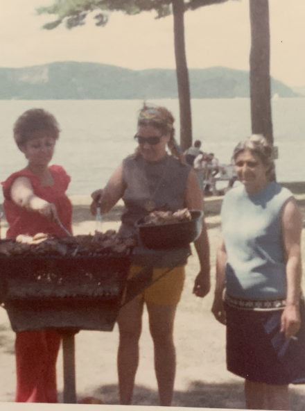 Members of my family cooking Cuban food