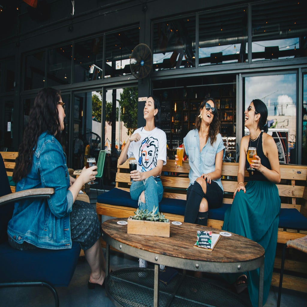 Friends having a drink together