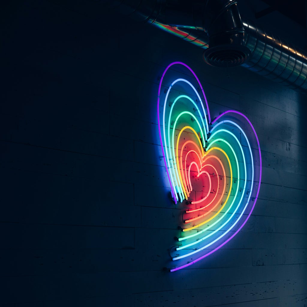 rainbow heart light