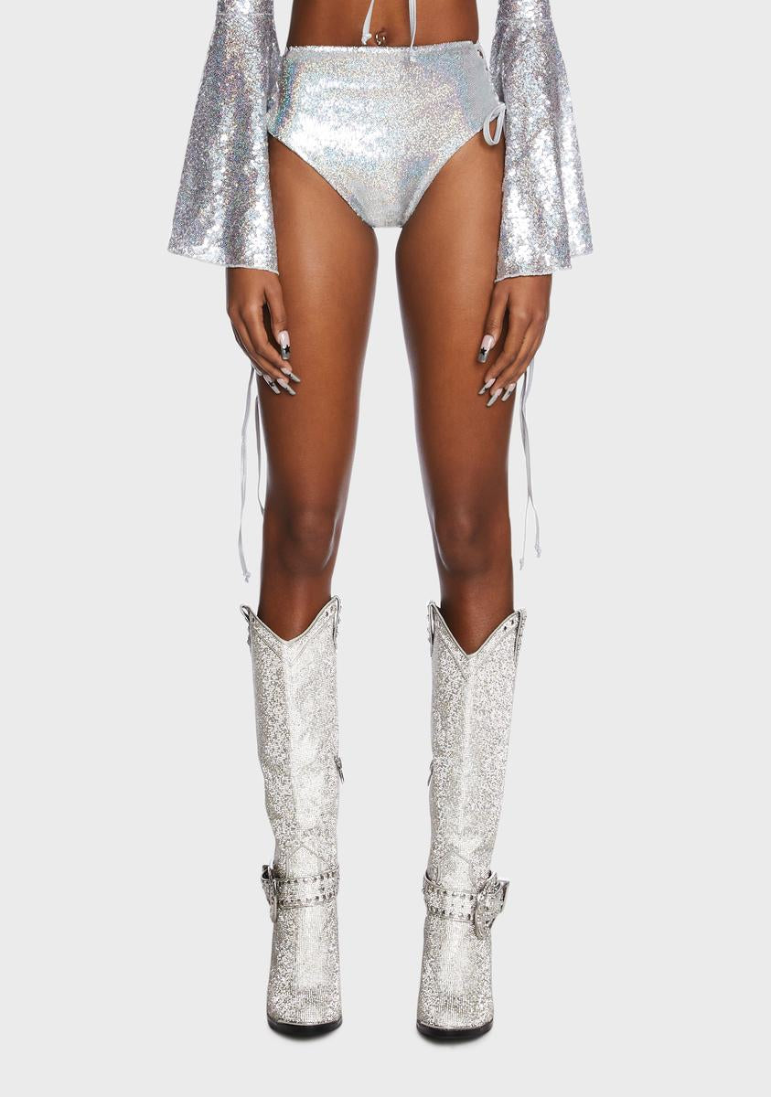 Club Exx Kinetic Feel Sequin Booty Shorts