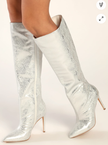 metallic snake boots
