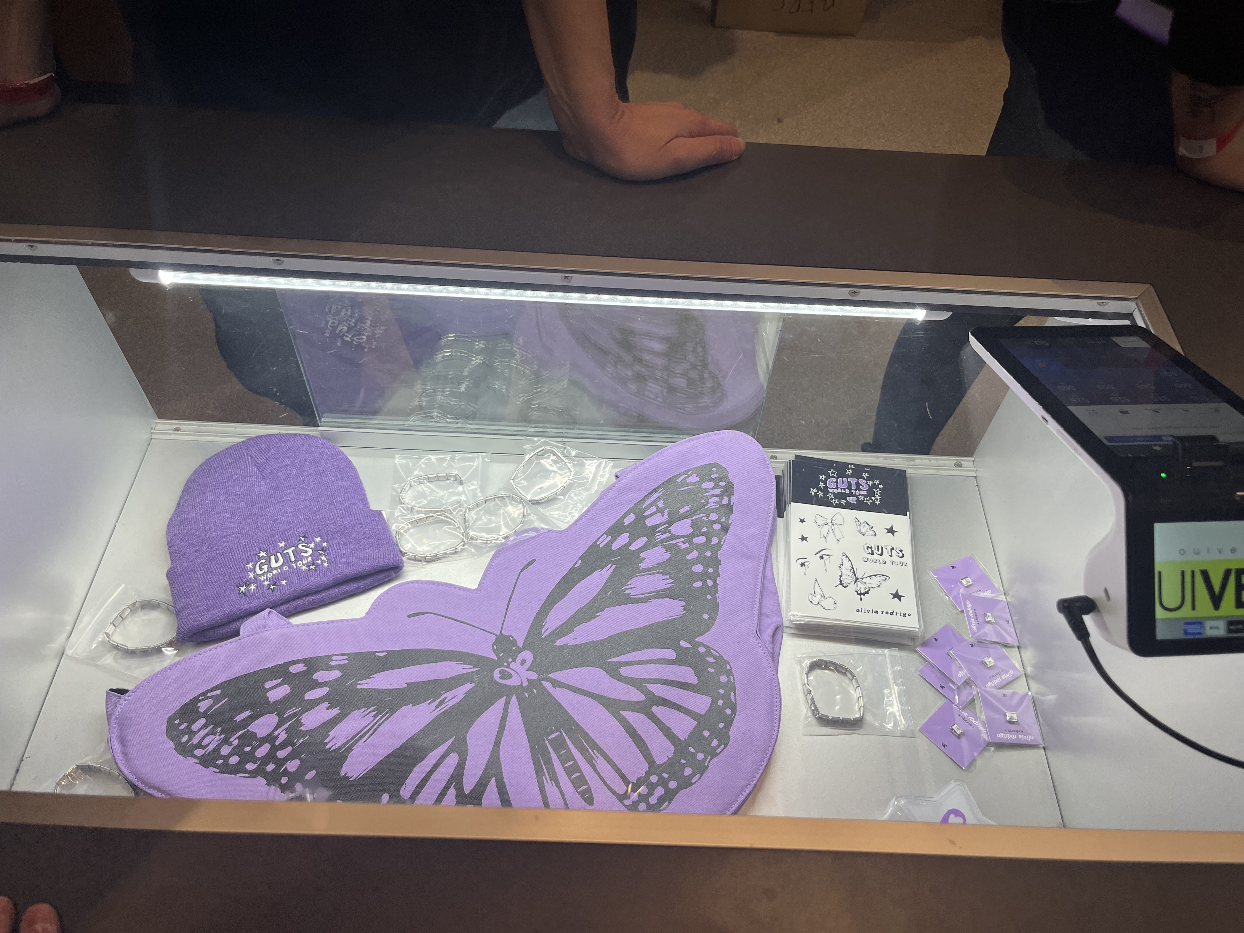 merchandise in glass case