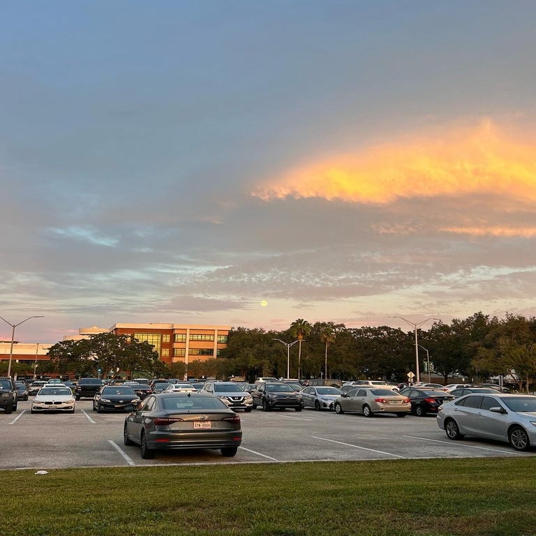 USF education building at sunset