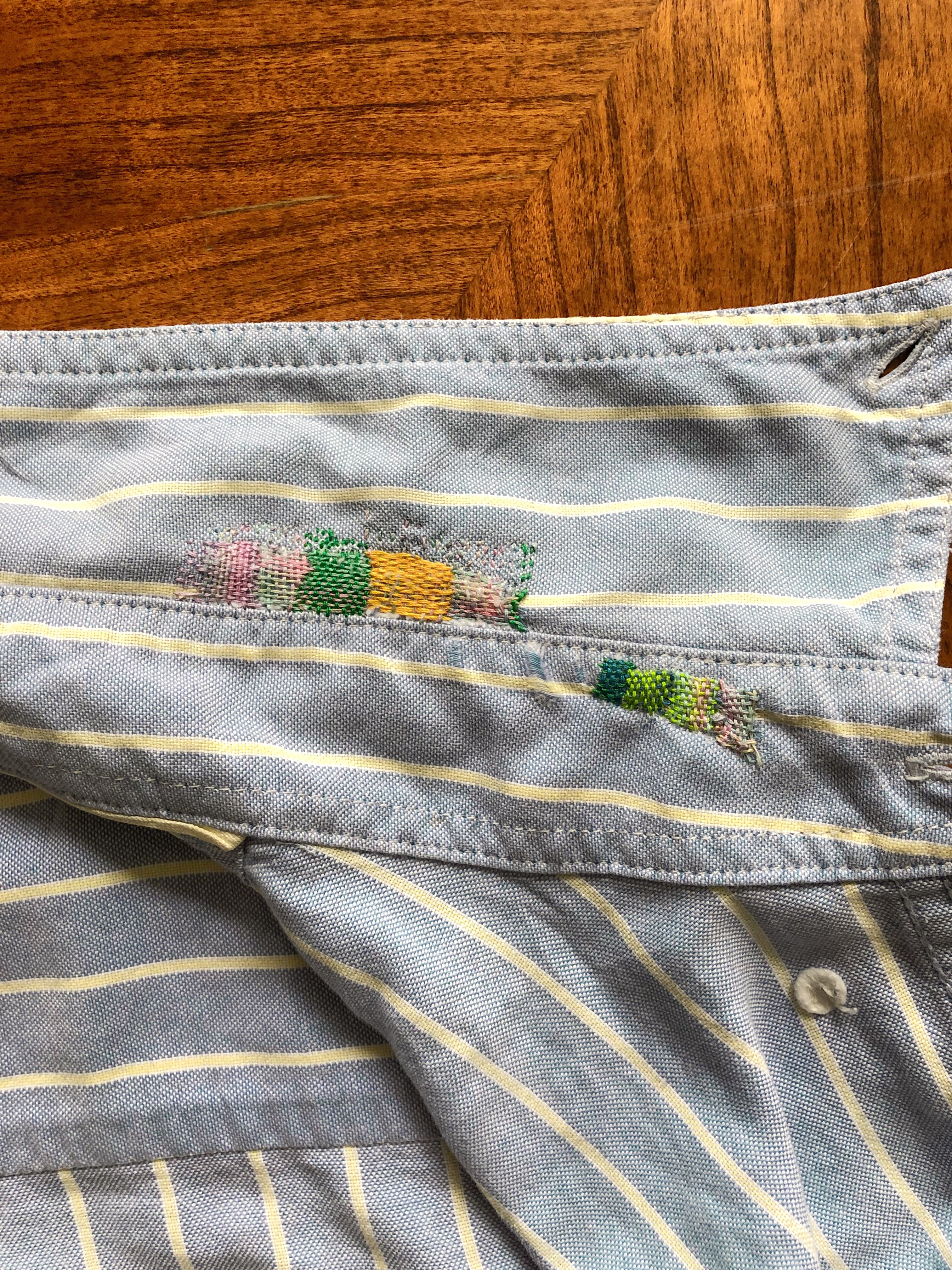 collar of blue and white striped shirt by Sarah Ihsikawa?width=698&height=466&fit=crop&auto=webp&dpr=4