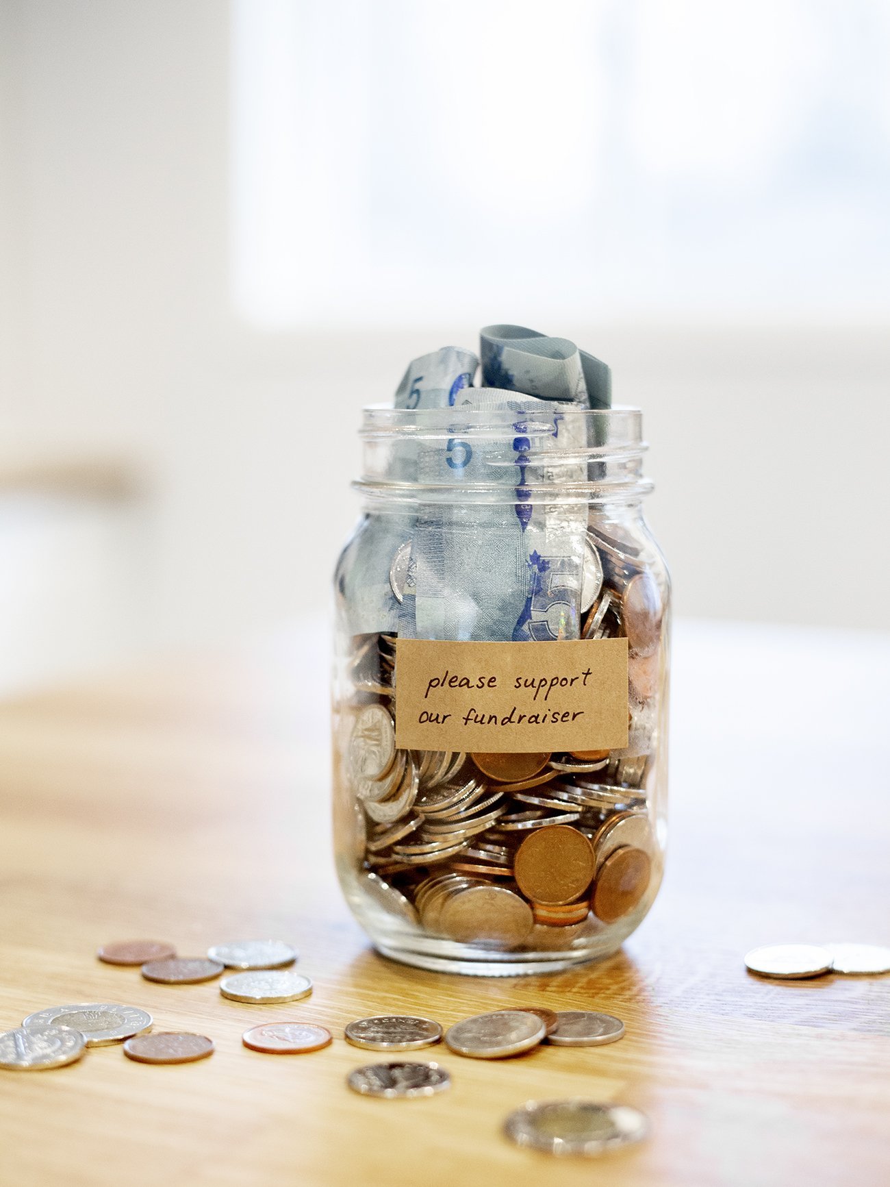 Please support our fundraiser jar with money