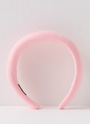 pink suede puffy headband versed headband dupe