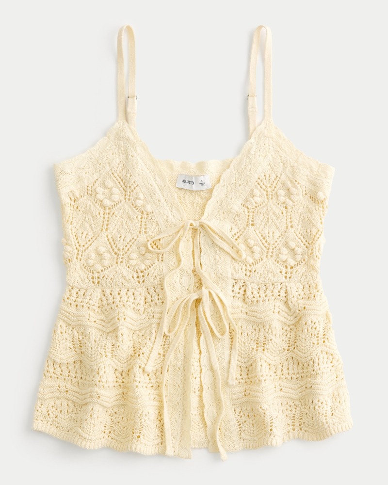 Hollister Crochet-Style Tie-Front Cami