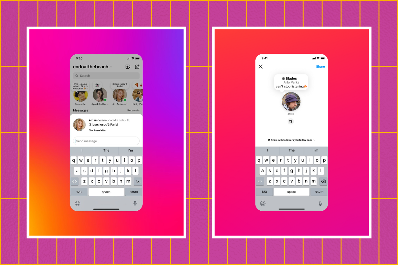 instagram notes updates