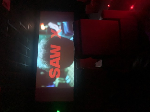 picture I took at the movie theater that displays the \