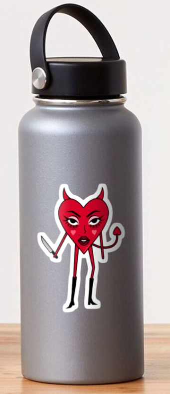 devil heart valentine\'s day sticker
