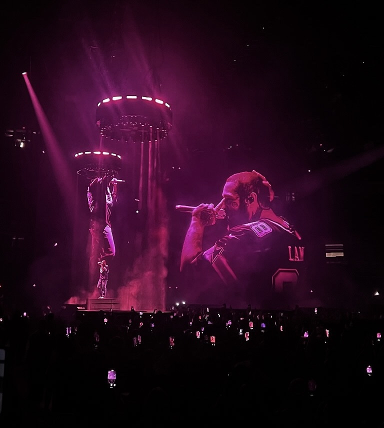 artist Post Malone performs on stage at his concert