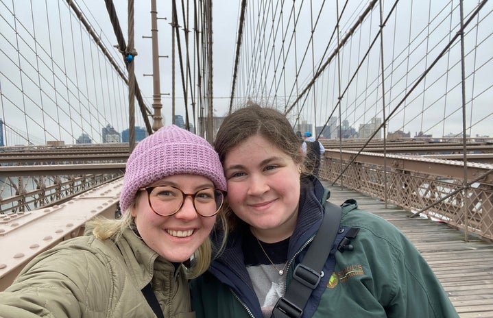 Me and my friend on Brooklyn Bridge