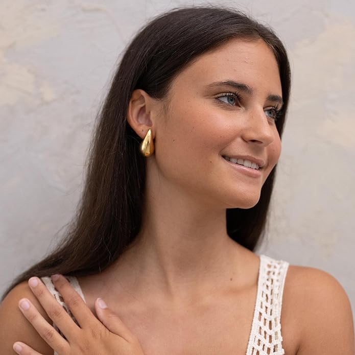 Ava Riley Gold Teardrop Earrings