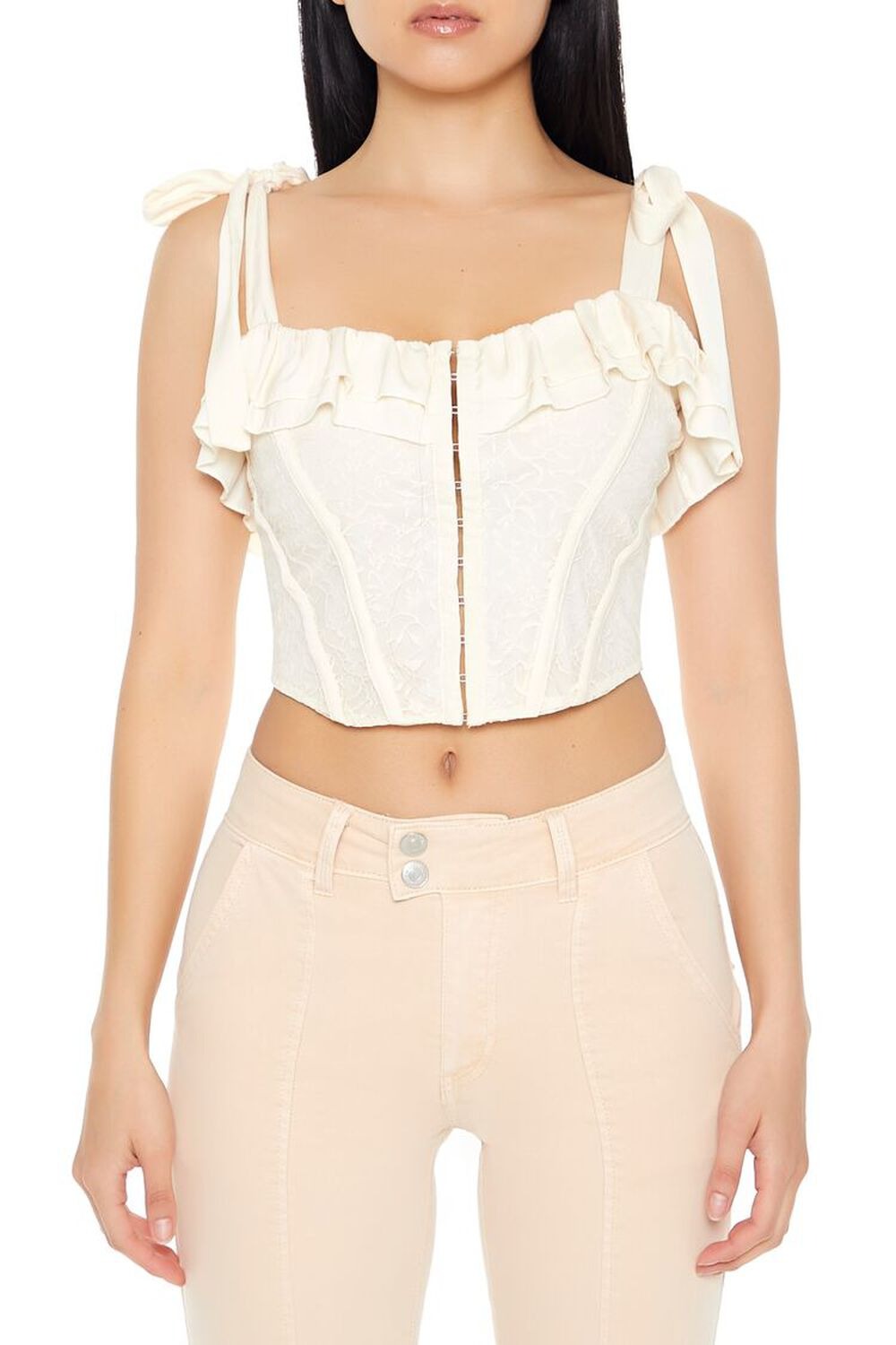 Forever 21 Lace Tie-Strap Corset Top