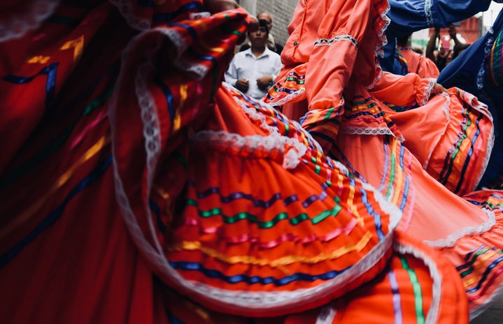 Traditional Mexican dancer dresses, during a dance