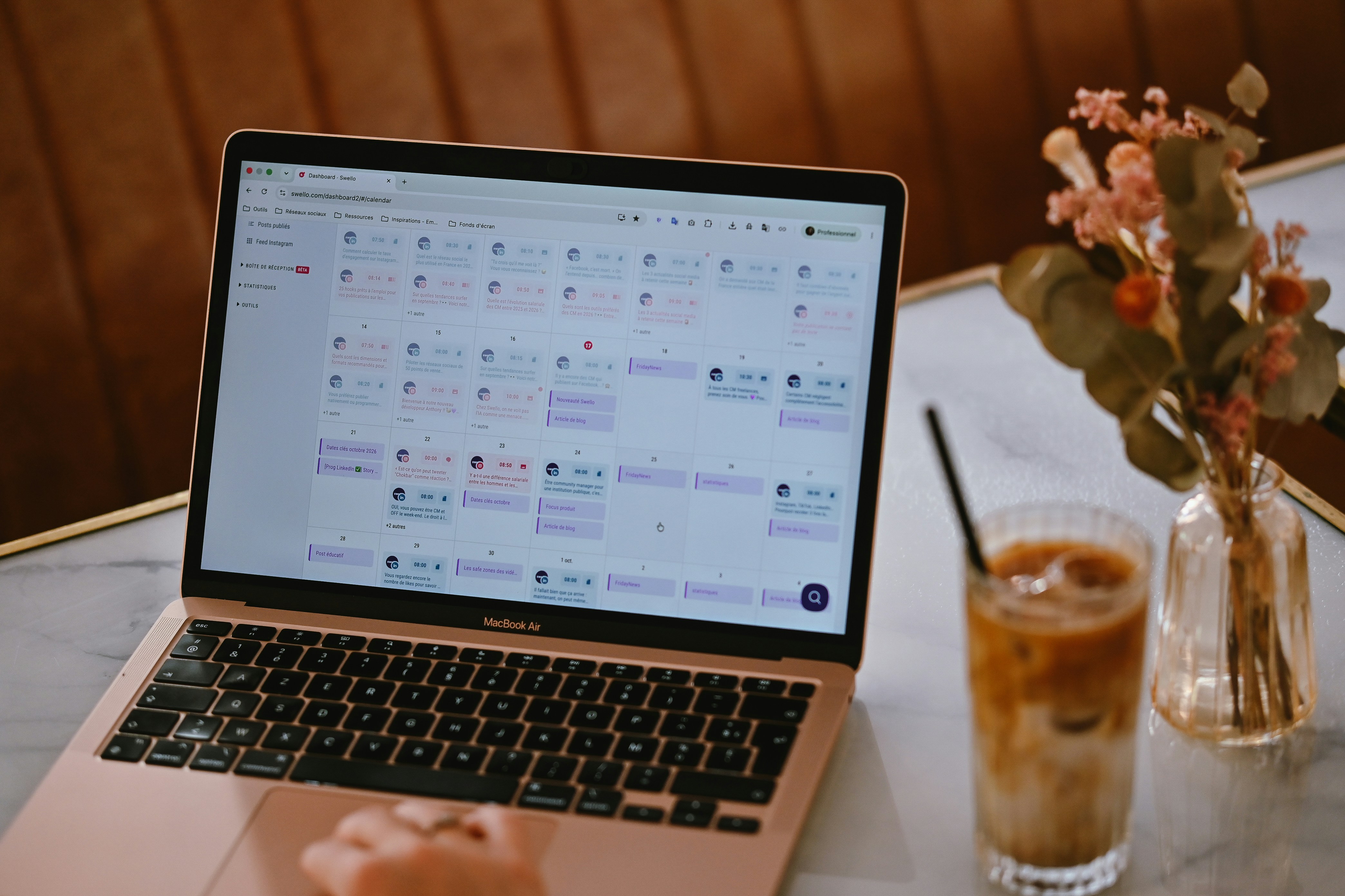Calendar open on Laptop