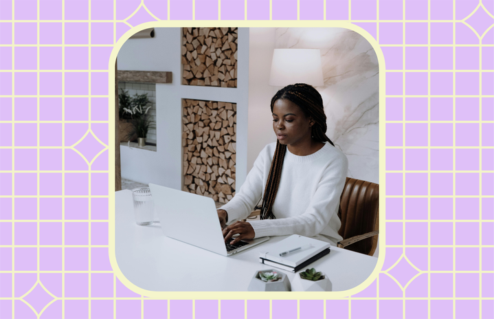 woman working on computer