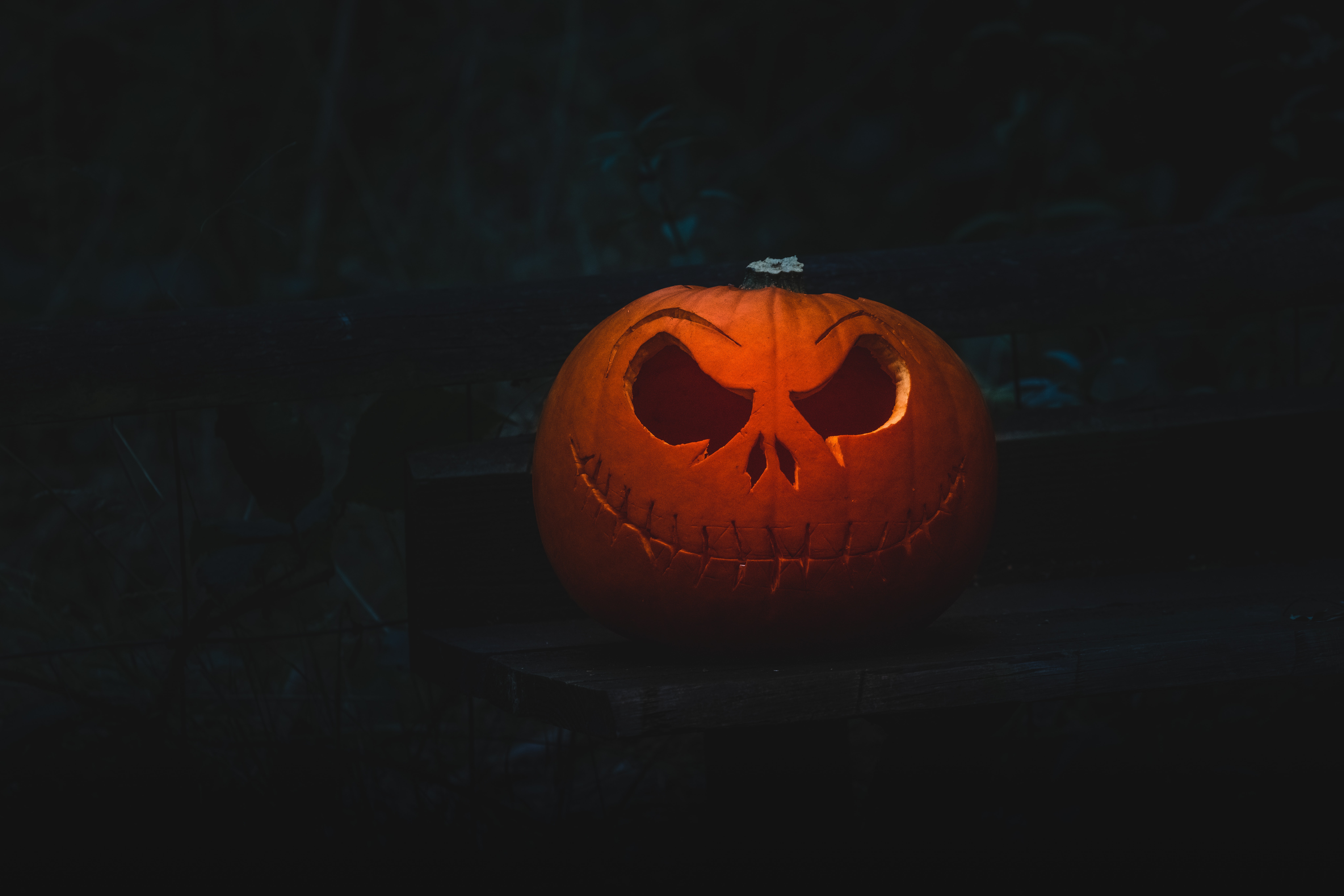 Jack O Lantern carved as Jack Skeleton from \