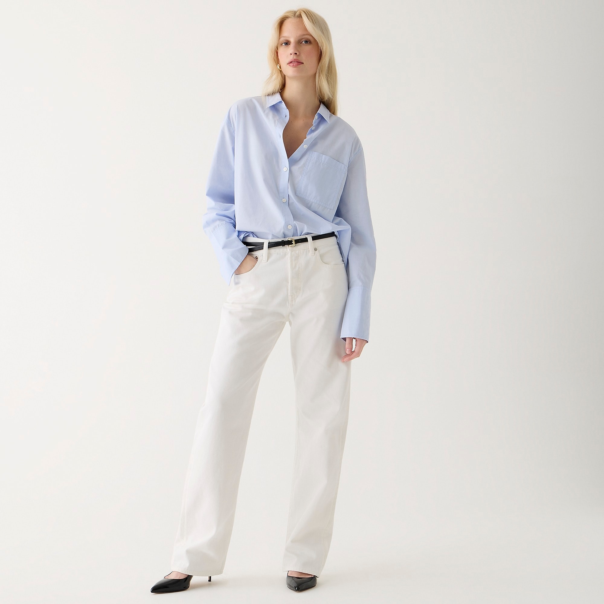 J. Crew Point Sur Loose Straight Jean in White
