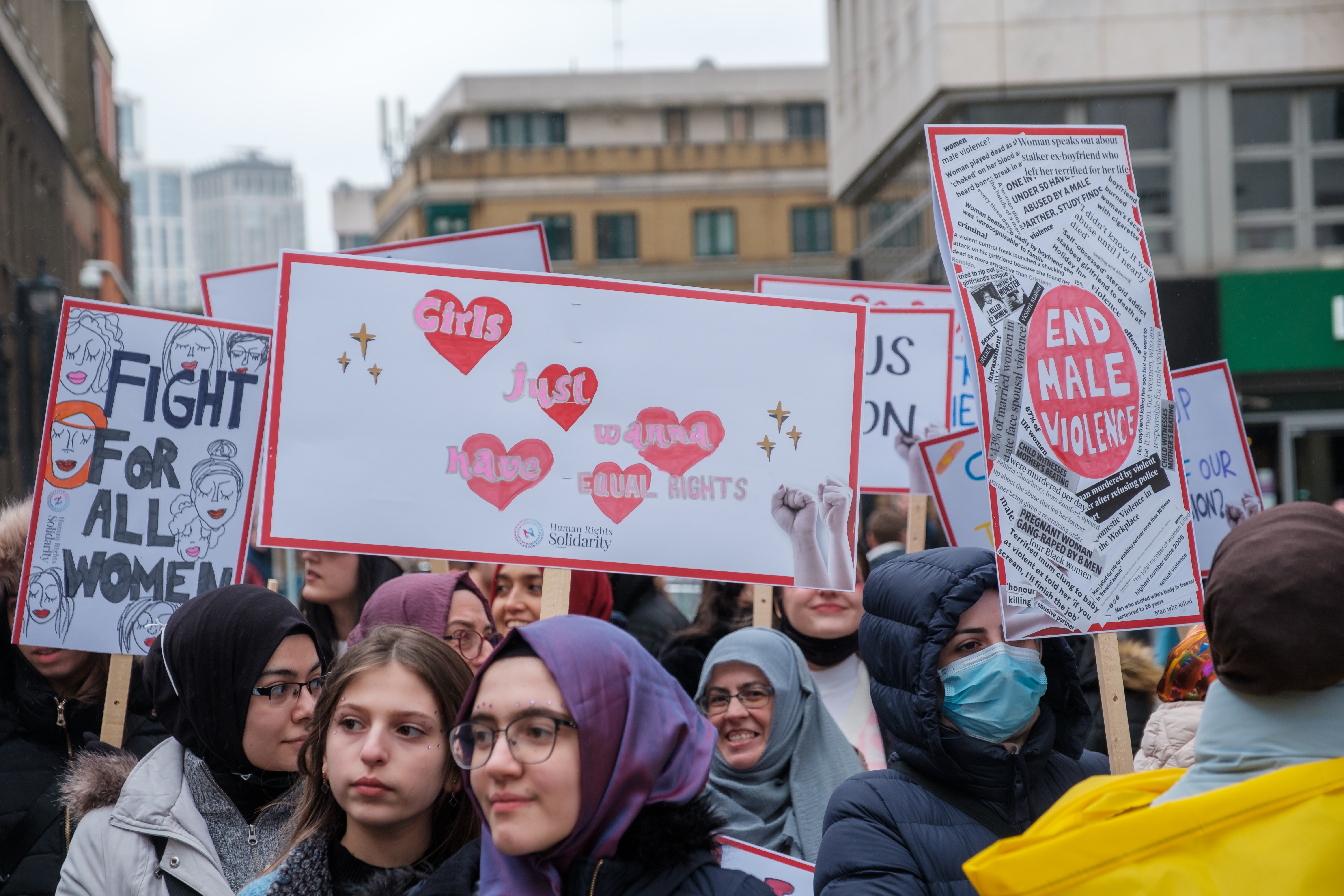 Women protest in London