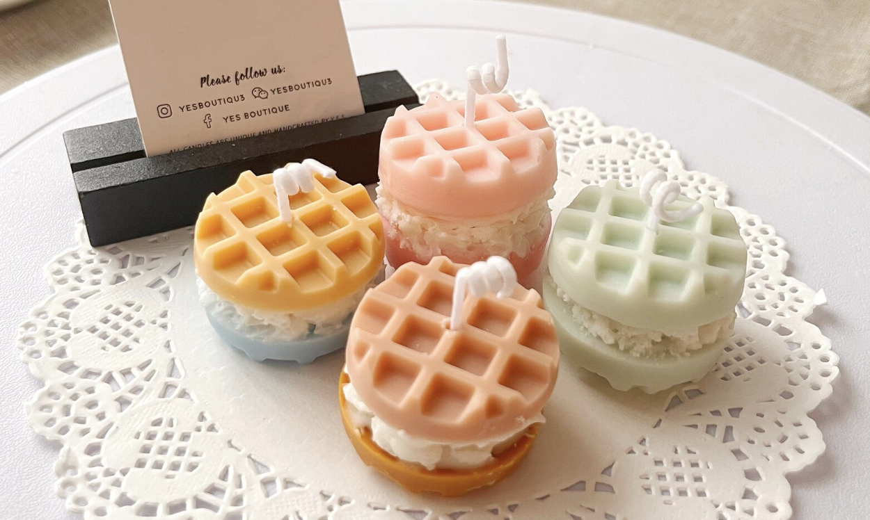 galentine waffle candles