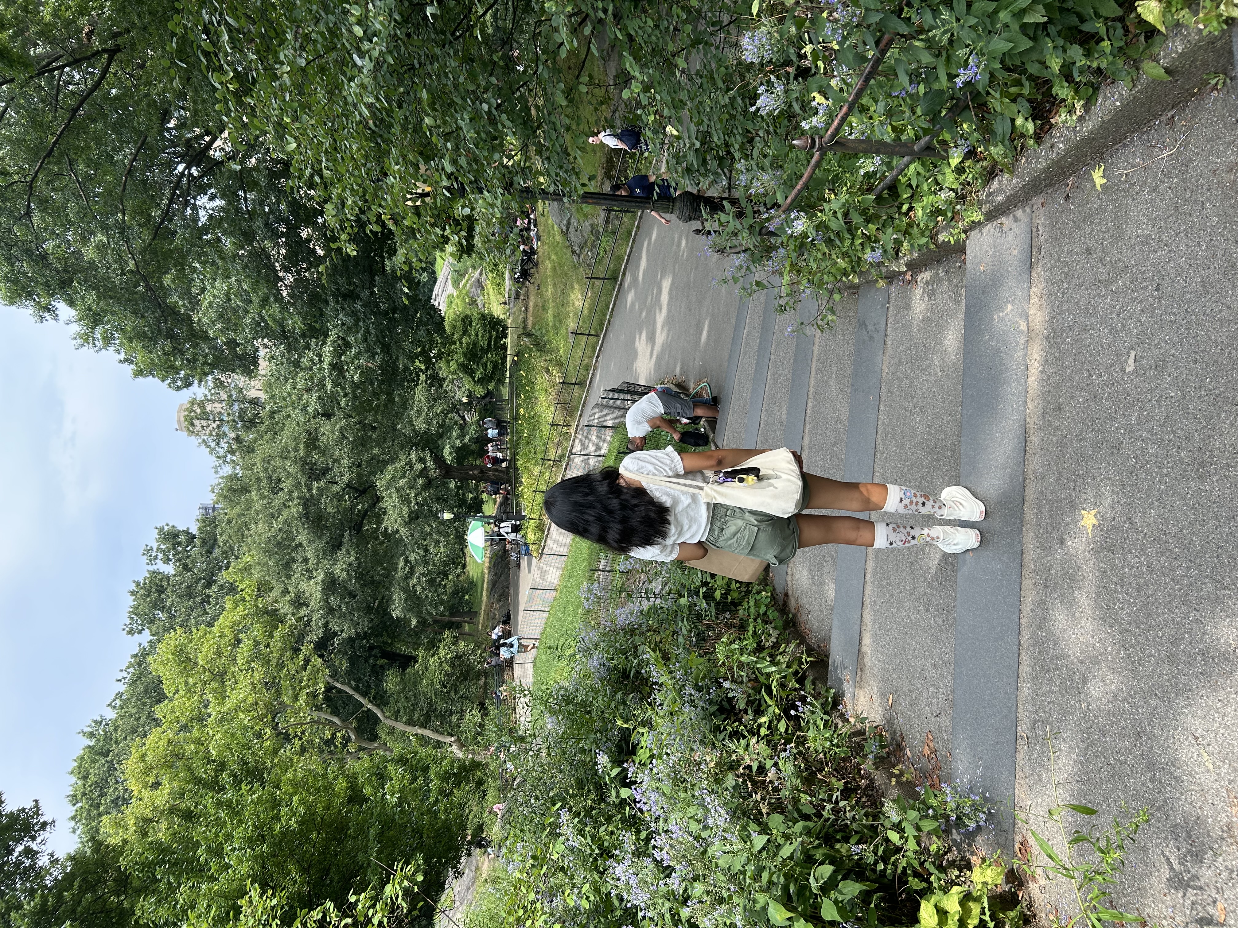 woman turned away in central park