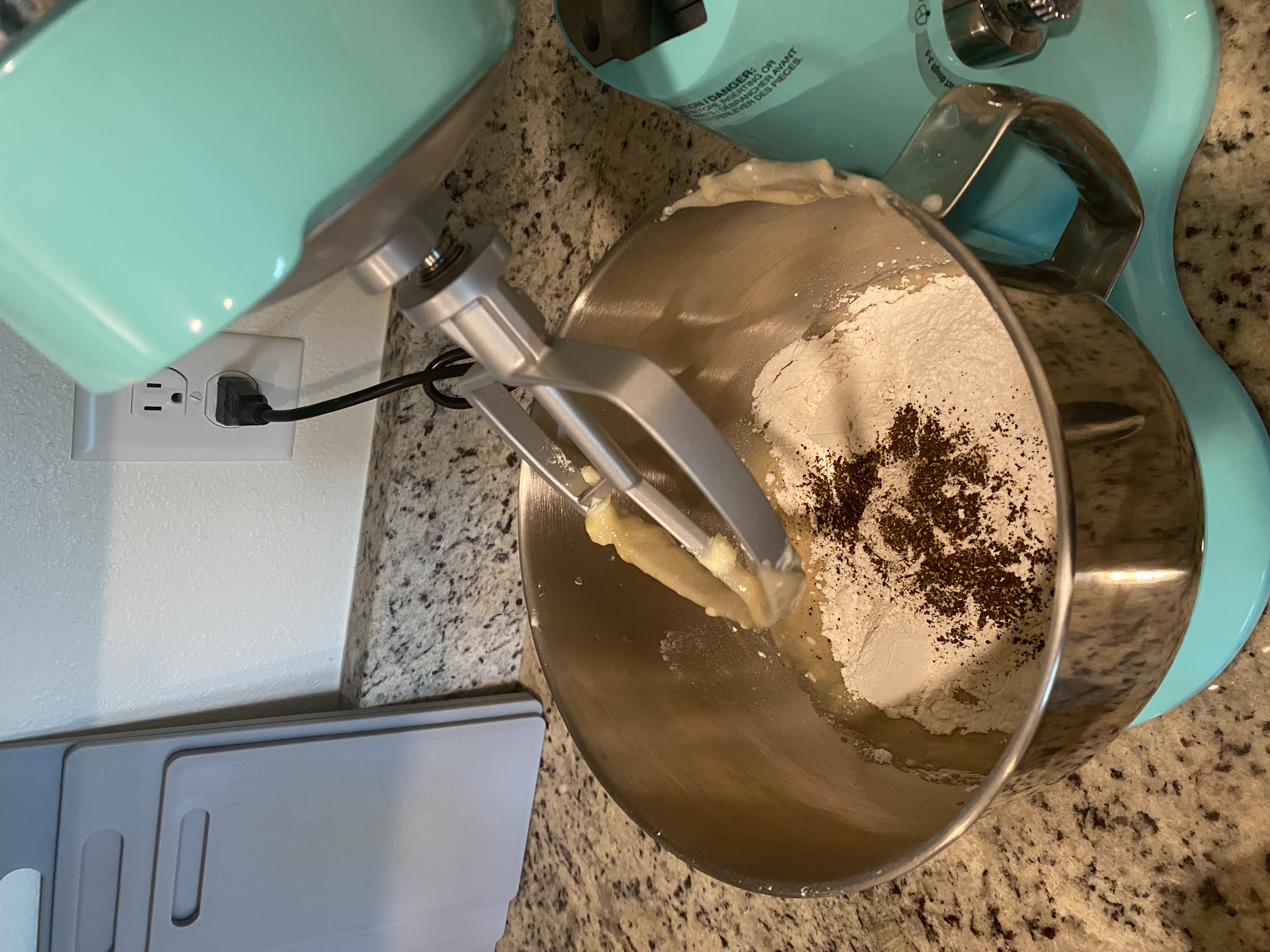 Mixing bowl with dough (part of recipe walk through)
