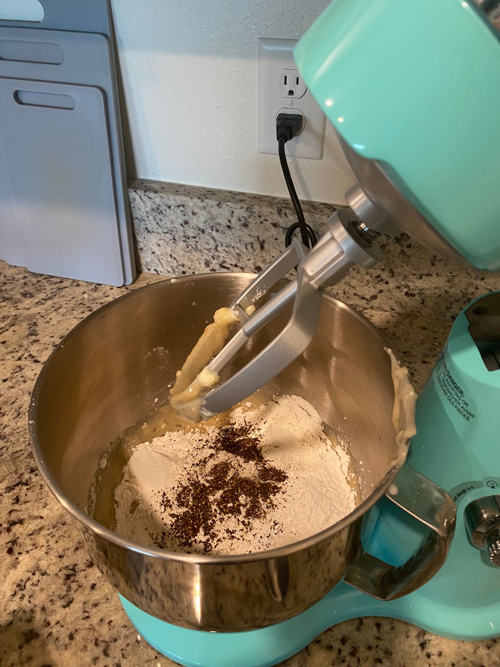 Mixing bowl with dough (part of recipe walk through)