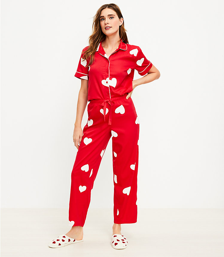 LOFT heart pajama pants