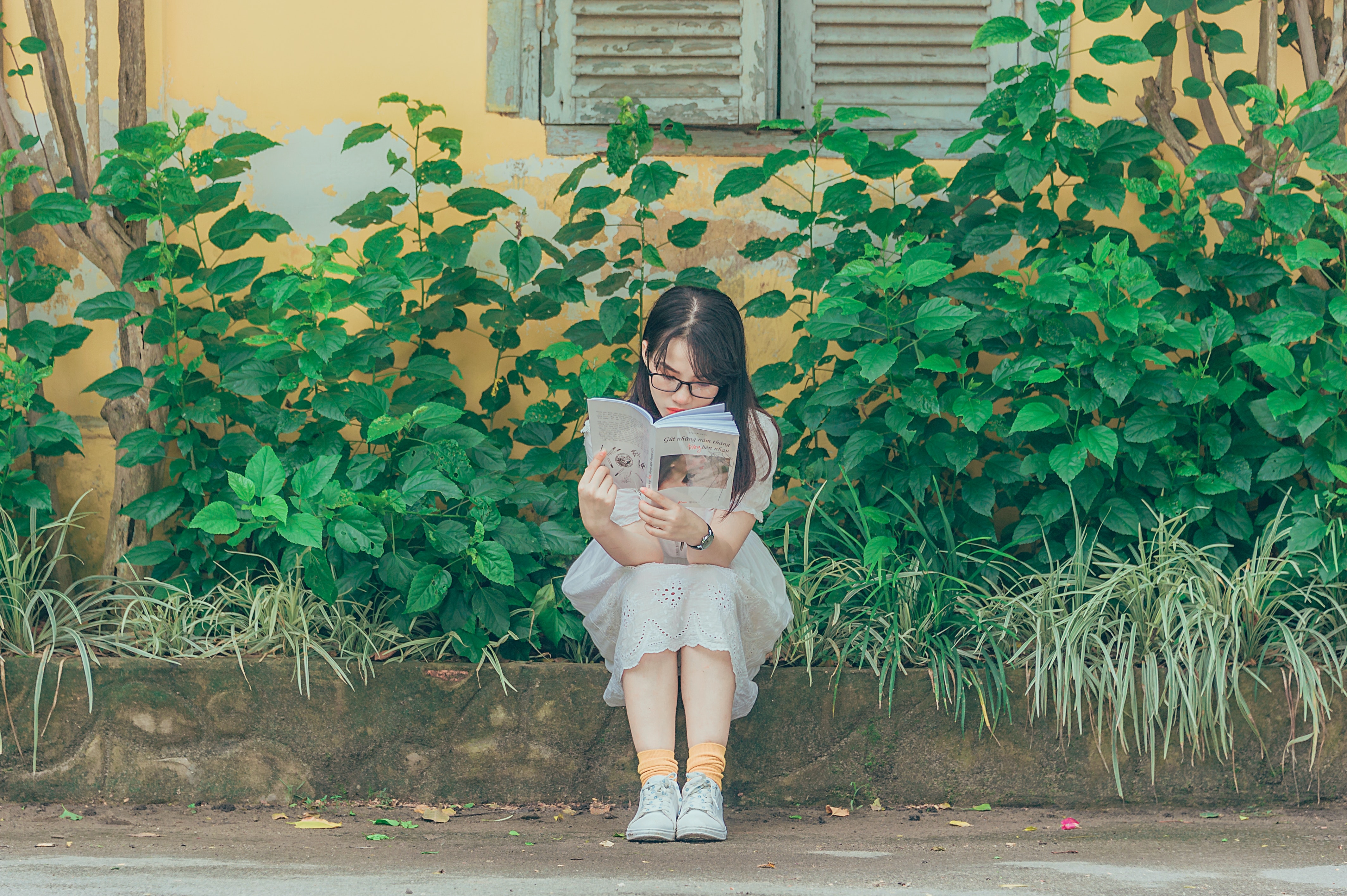 Girl reading book