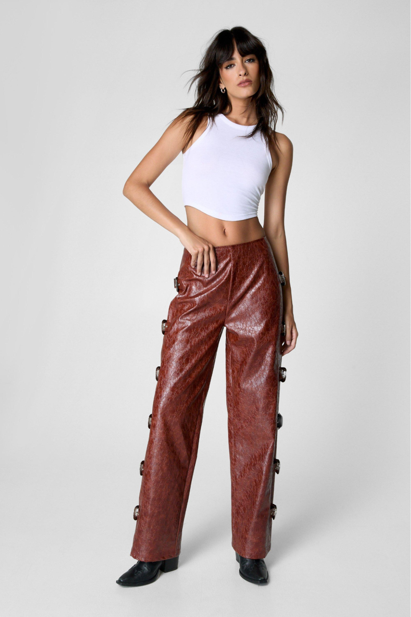 Nasty Gal Distressed Trouser Brown