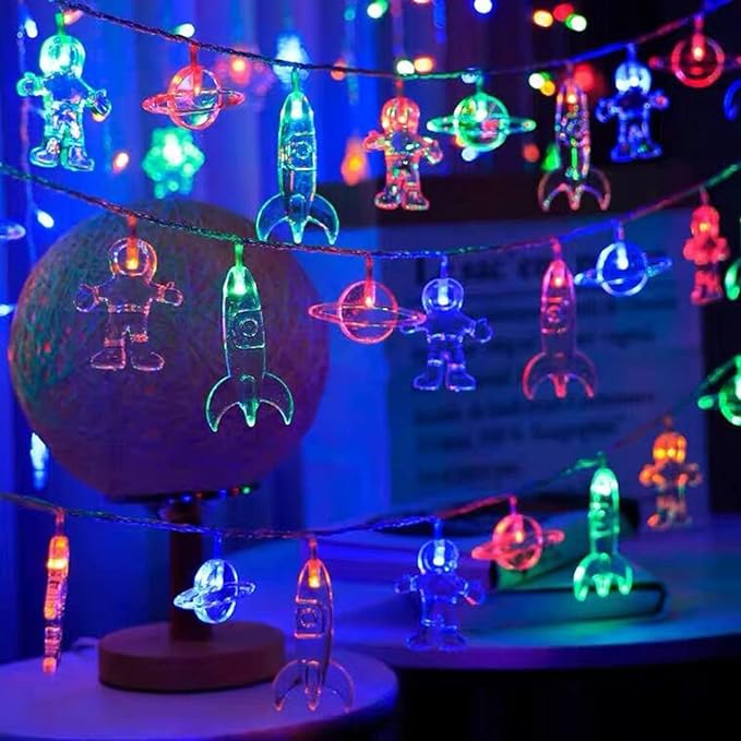 LED String Astronaut Spaceship Pendants