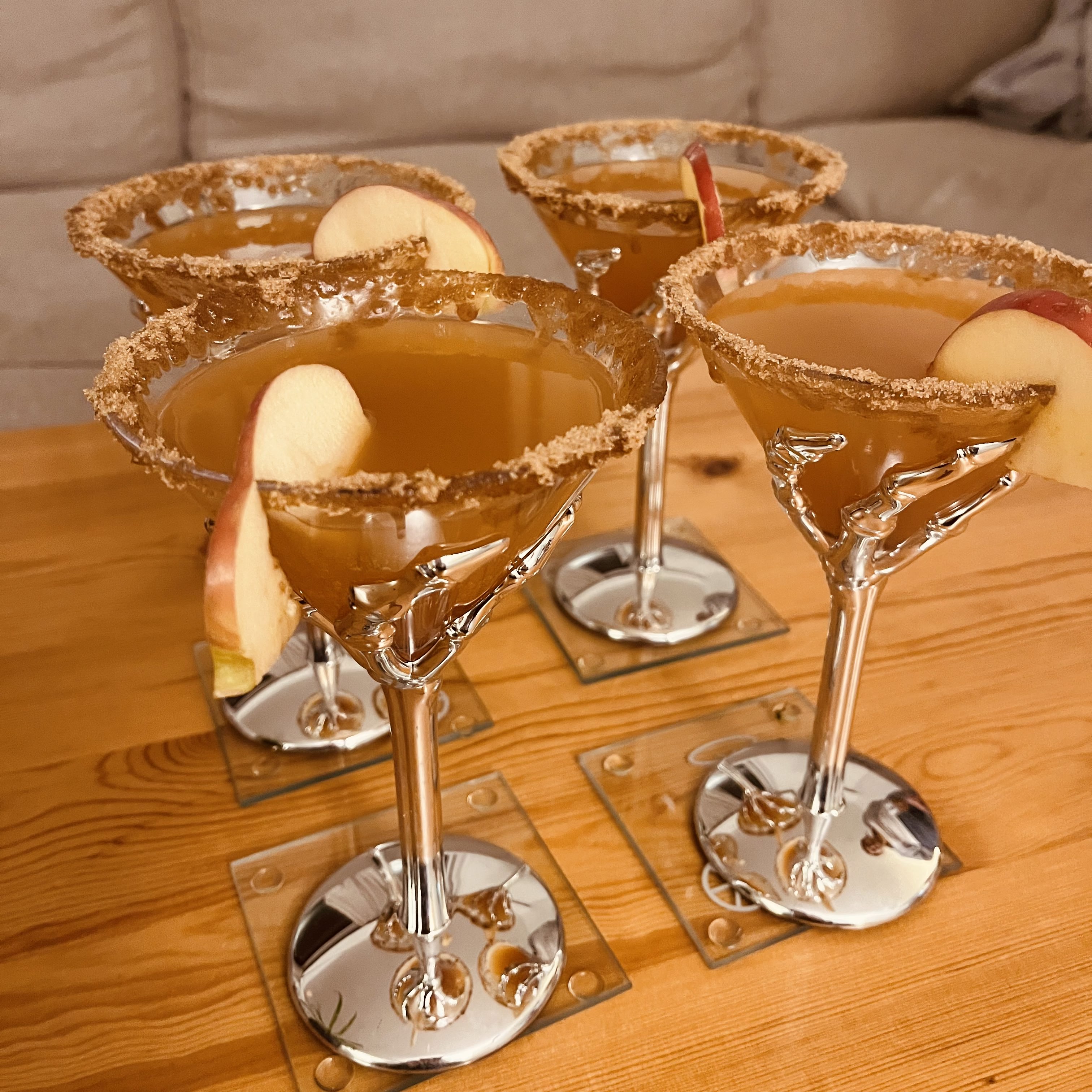 cocktail in glasses on table