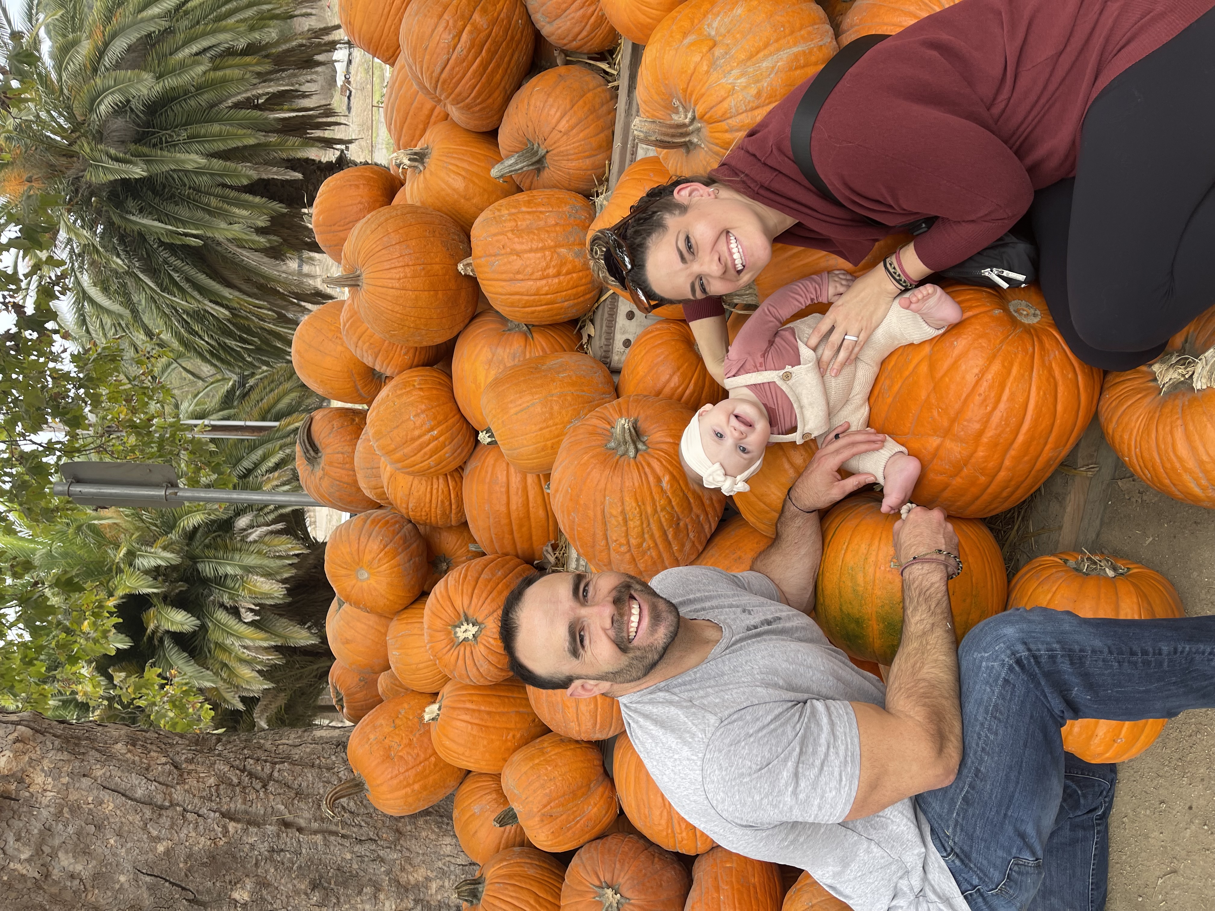 Family at pumpkin patch