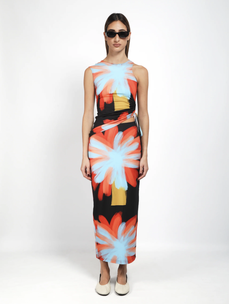 floral tank top and skirt set